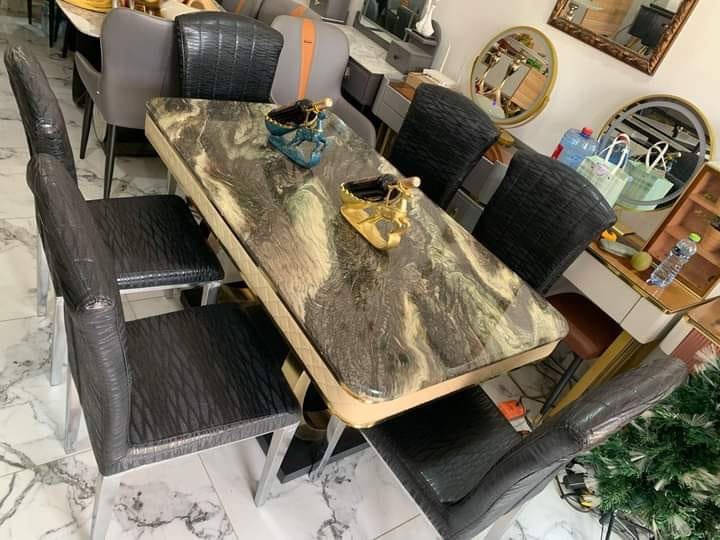 Classic 6 Seater Marble Dining Set gallery image