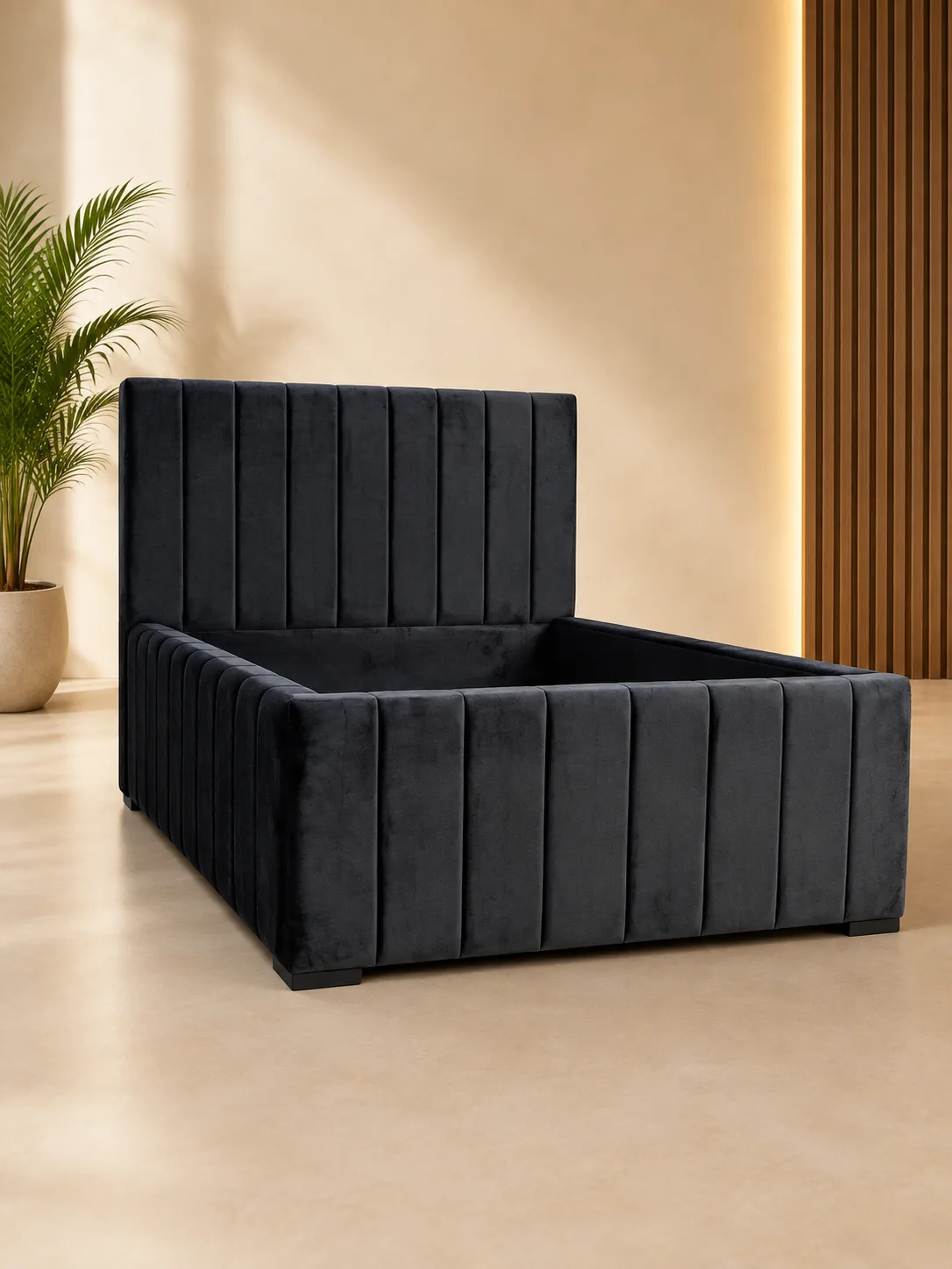 Midnight Luxe Channel Bed Frame